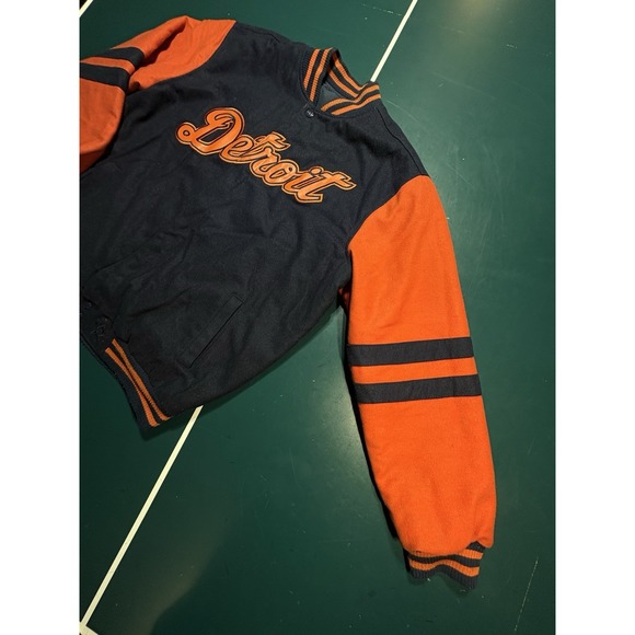 Vintage JH Design Detroit Tigers Reversible Wool Bomber‎ Jacket Men's 2XL XXL - Picture 7 of 16